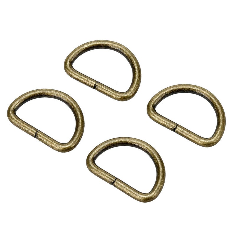 COTOWIN Non Welded Metal D Rings,Pack of 20 (Antique Brass, 3/4") - Image 1